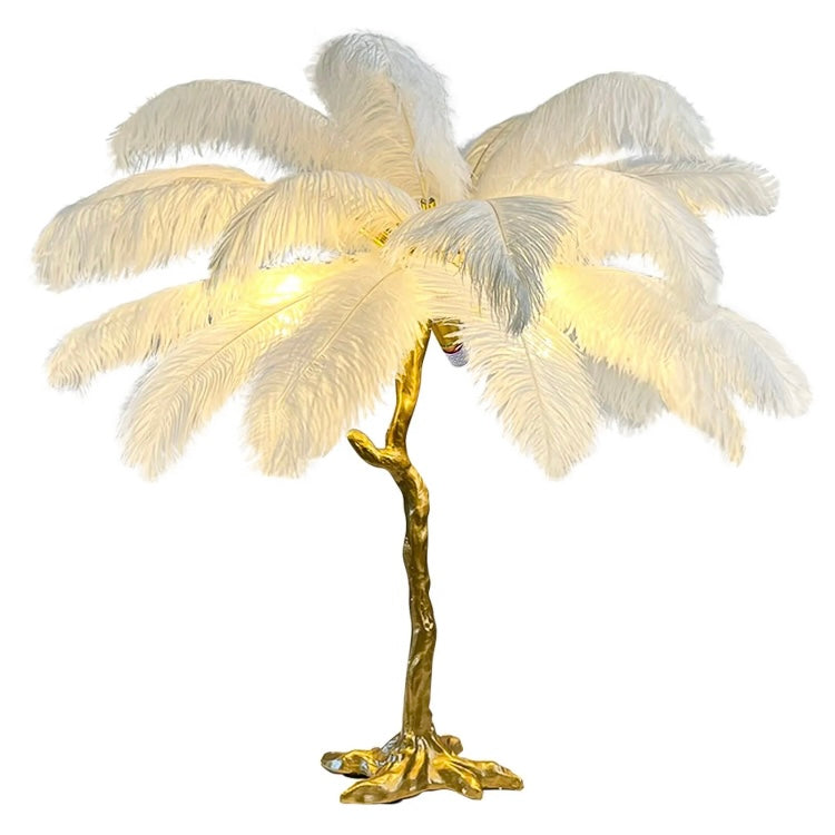 BURLESQUE FEATHERED TABLE LAMP -SNOW WHITE-SOLD -PRE ORDER
