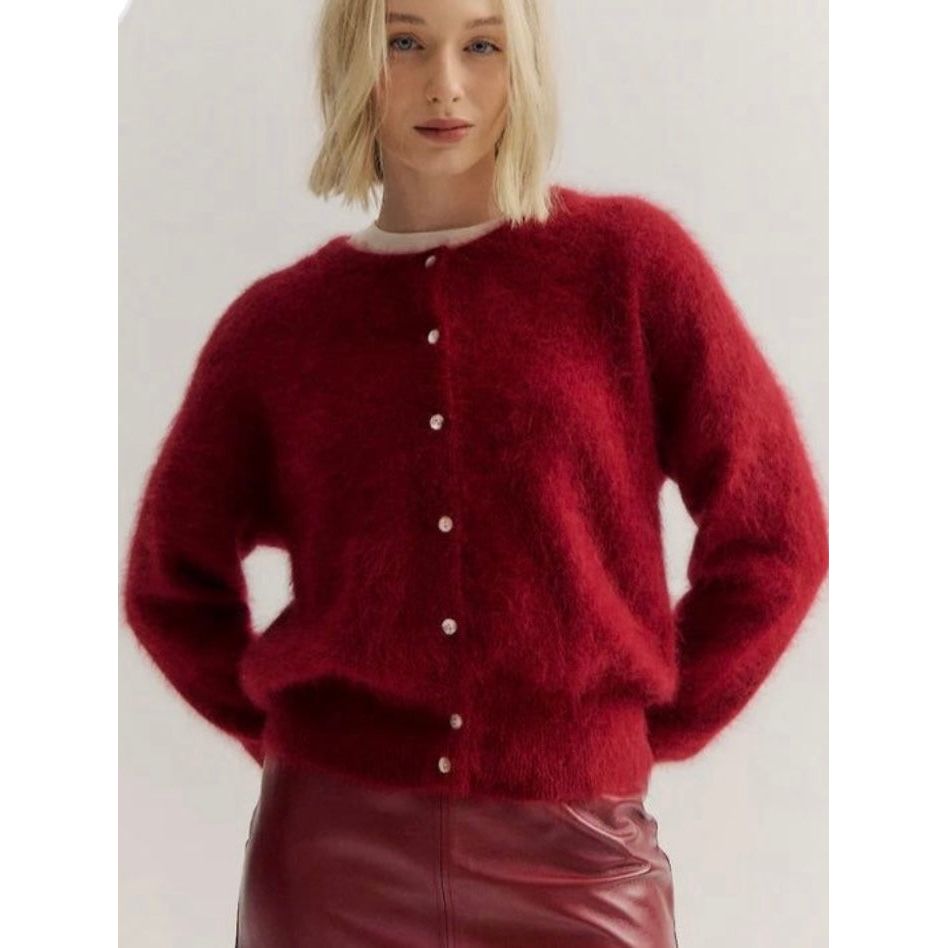 FRANKIE CREW CASHMERE CARDIGAN-MERLOT