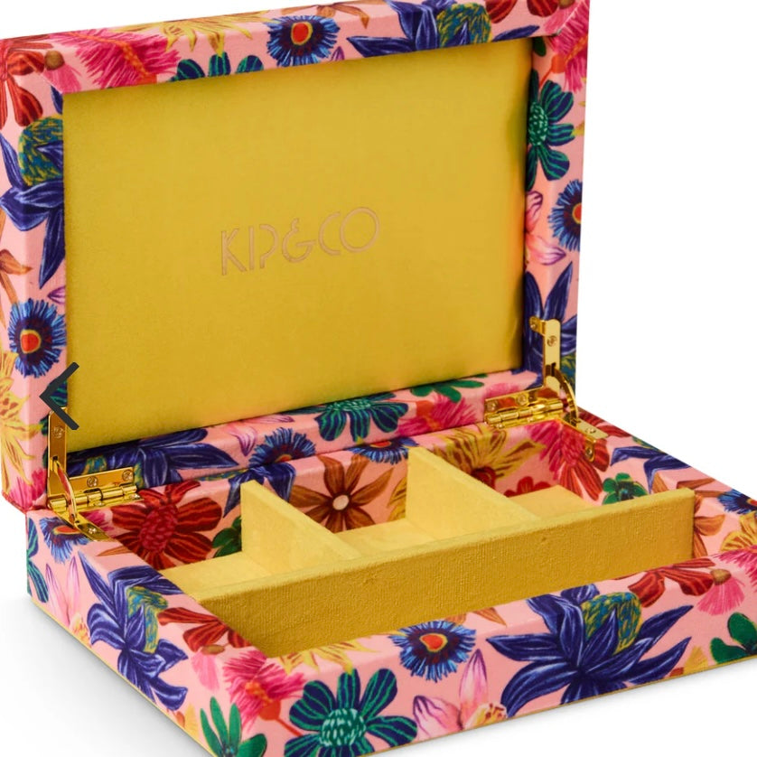 Wild Flowers In Bloom Velvet Jewellery Box Small-Kip & Co