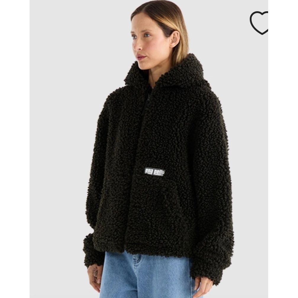 ENA PELLY GRACIE FAUX FUR JACKET- CHARCOAL