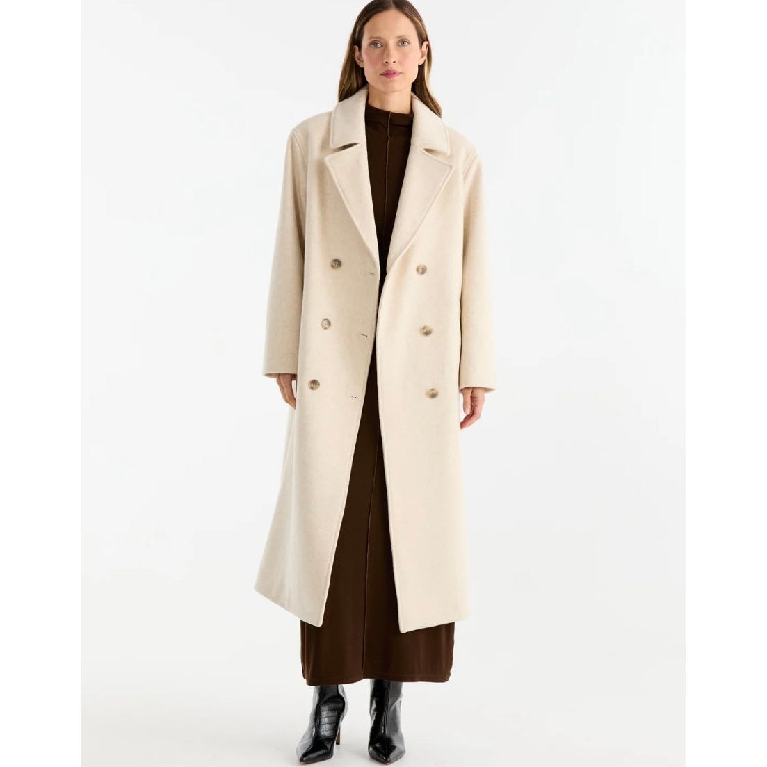 ENA PELLY - TAYLOR WOOL BLEND COAT-BIRCH