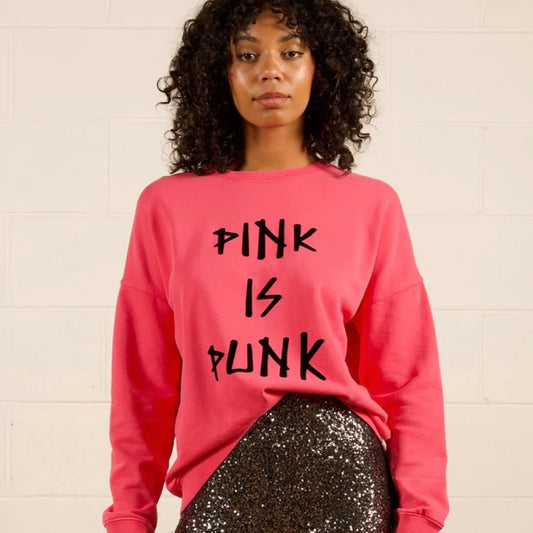 PINK IS PUNK SWEATER-HOT PINK