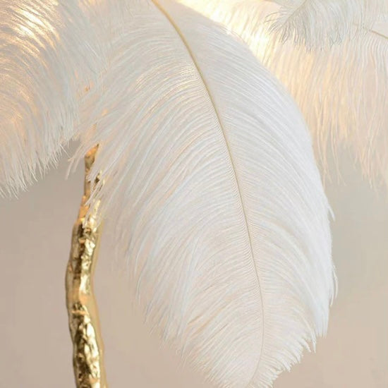 BURLESQUE FEATHERED TABLE LAMP -SNOW WHITE-SOLD -PRE ORDER