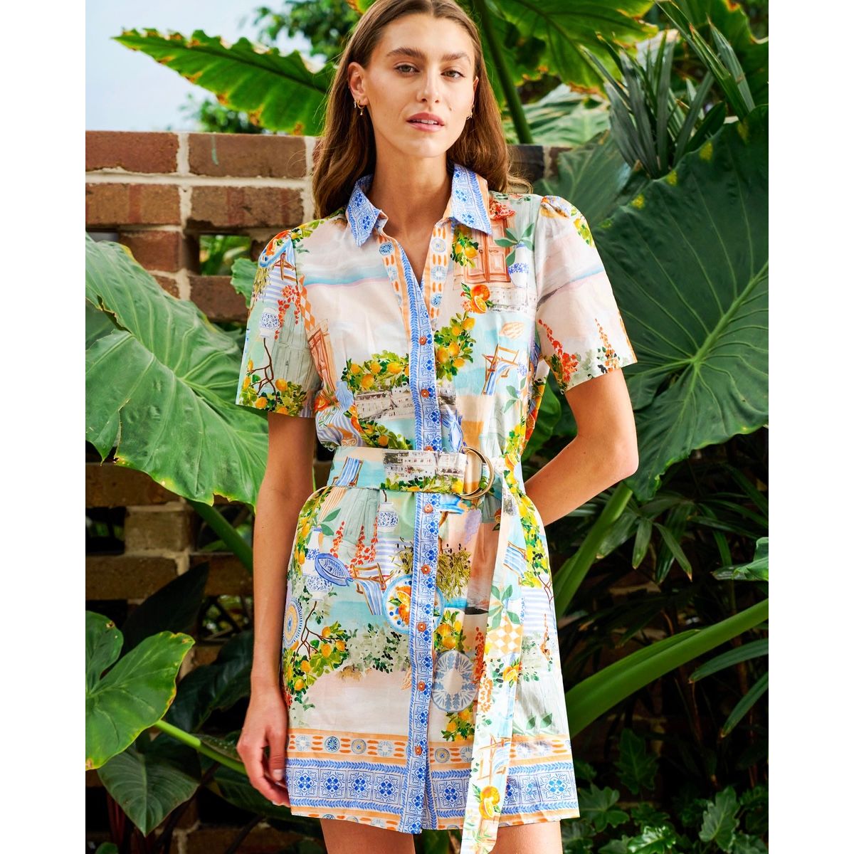 Amalfi Shirt Dress-Multi