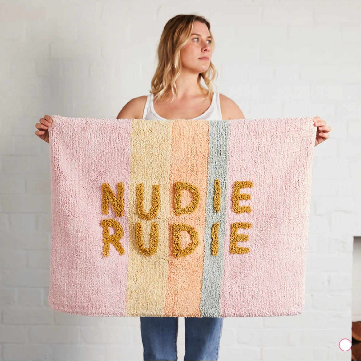 TULA NUDIE BATH MAT - BUBBLEGUM STRIPE