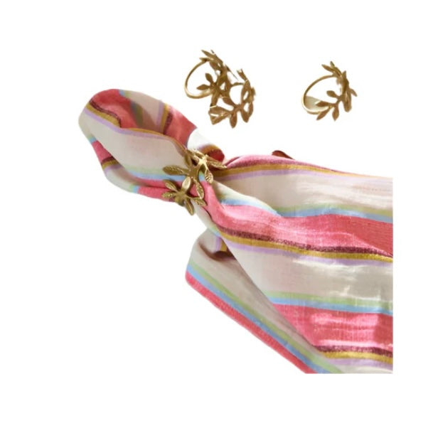 Rose Water Stripe Linen Napkin Set - Set of 4 - Kip&Co