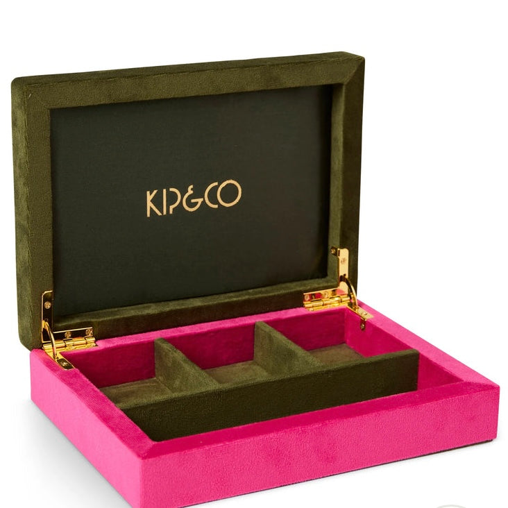Prickly Pear Velvet Jewellery Box Small