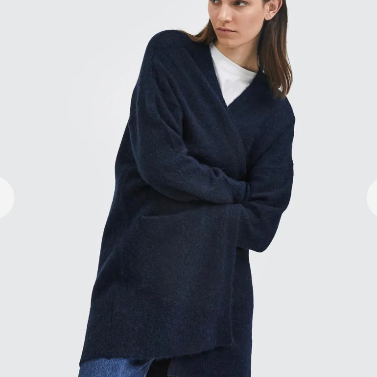 Anais Wool Blend Cardigan-French Navy