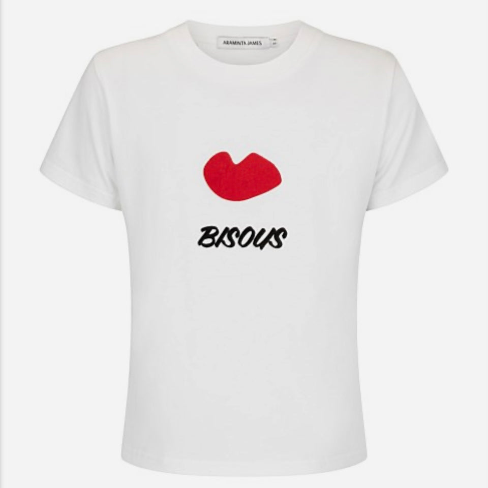 BISOUS BABY TEE-WARM WHITE