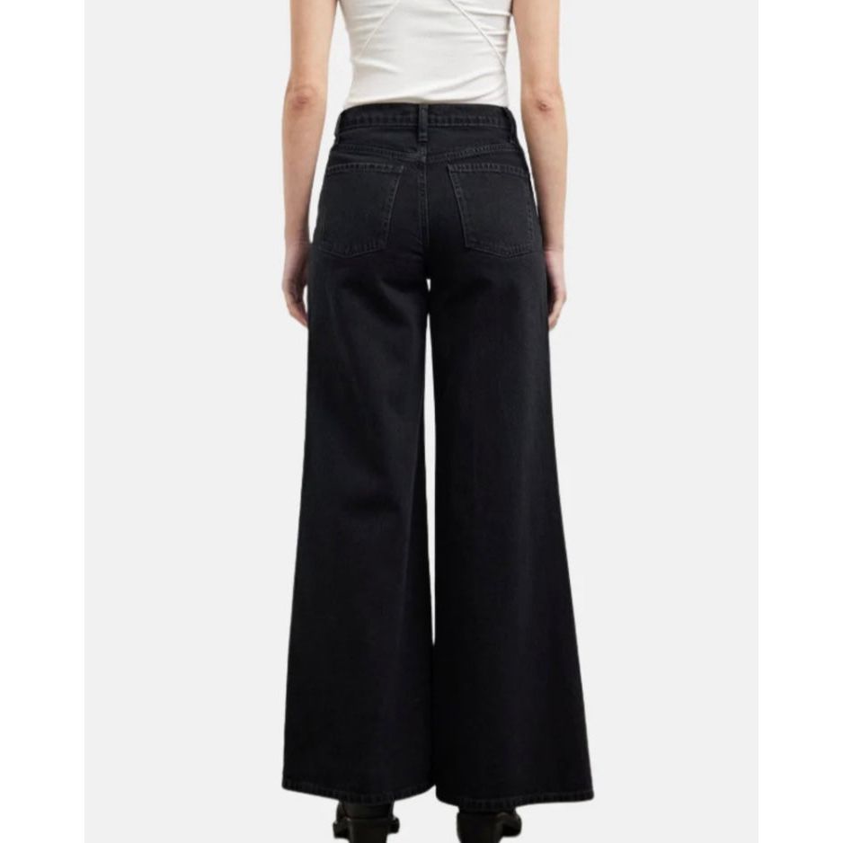 SARI DENIM WIDE LEG JEAN -BLACK