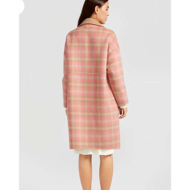 KAIA DOUBLE BREASTED WOOL COAT-ICED VOVO CHECK