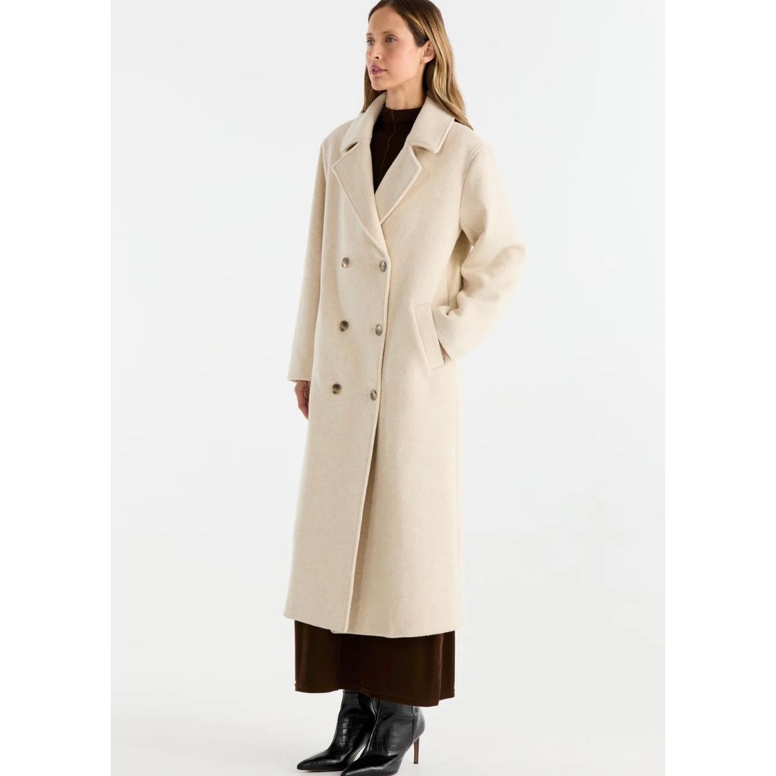 ENA PELLY - TAYLOR WOOL BLEND COAT-BIRCH