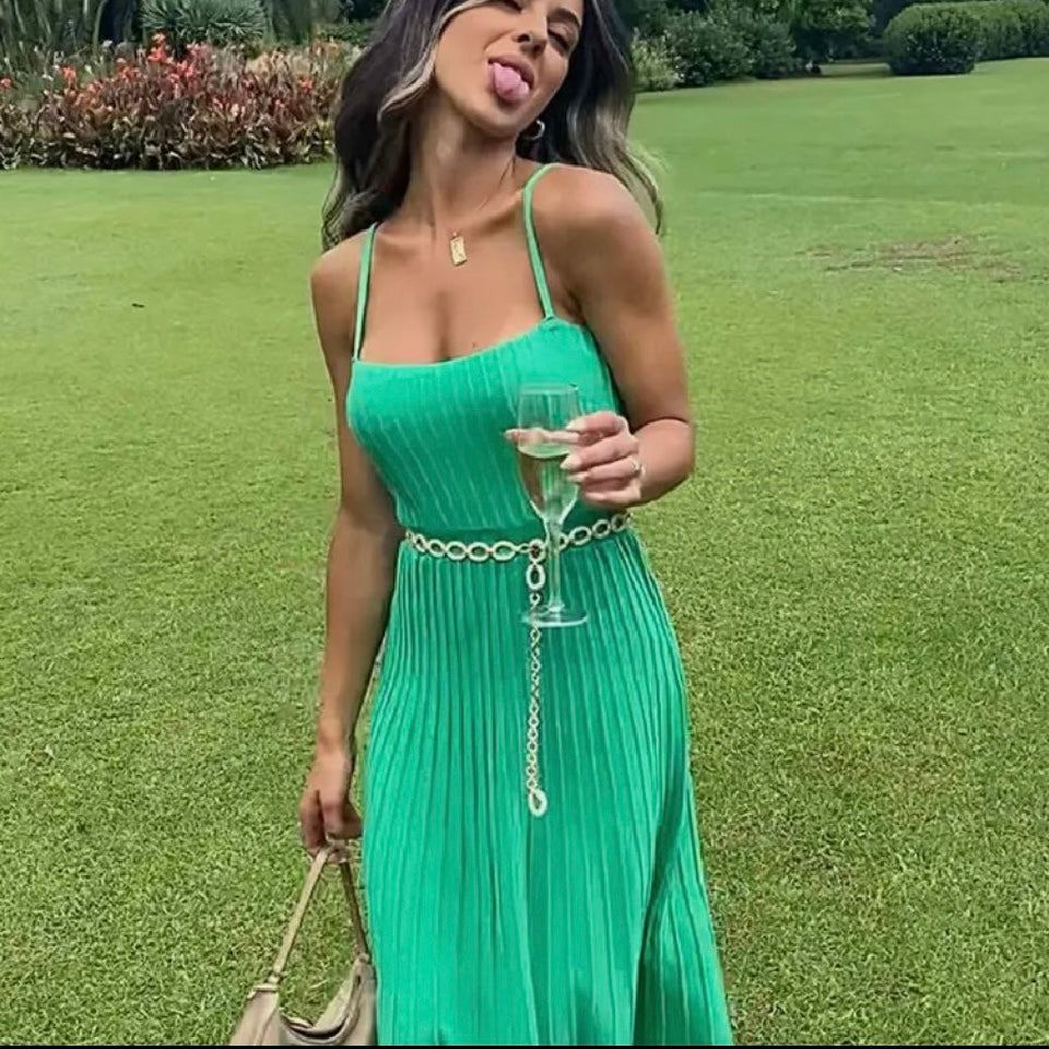 Mika Midi Dress-Apple Green