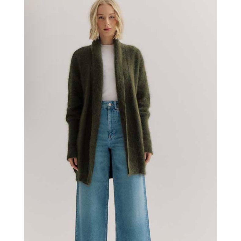 SOPHIA OPEN CASHMERE CARDIGAN-MOSS