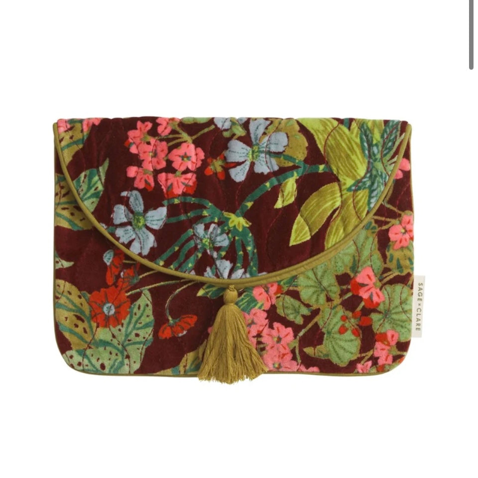 Sage x Clare | Genevieve Velvet Clutch