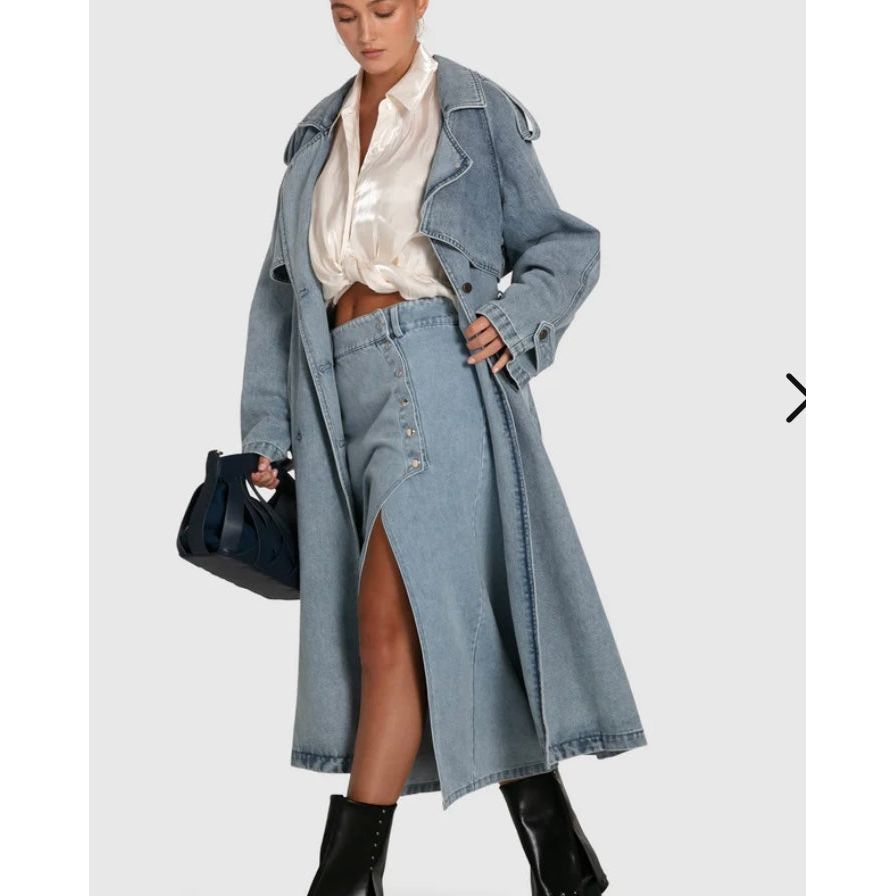 SUKI DENIM MIDI SKIRT- STONEWASH