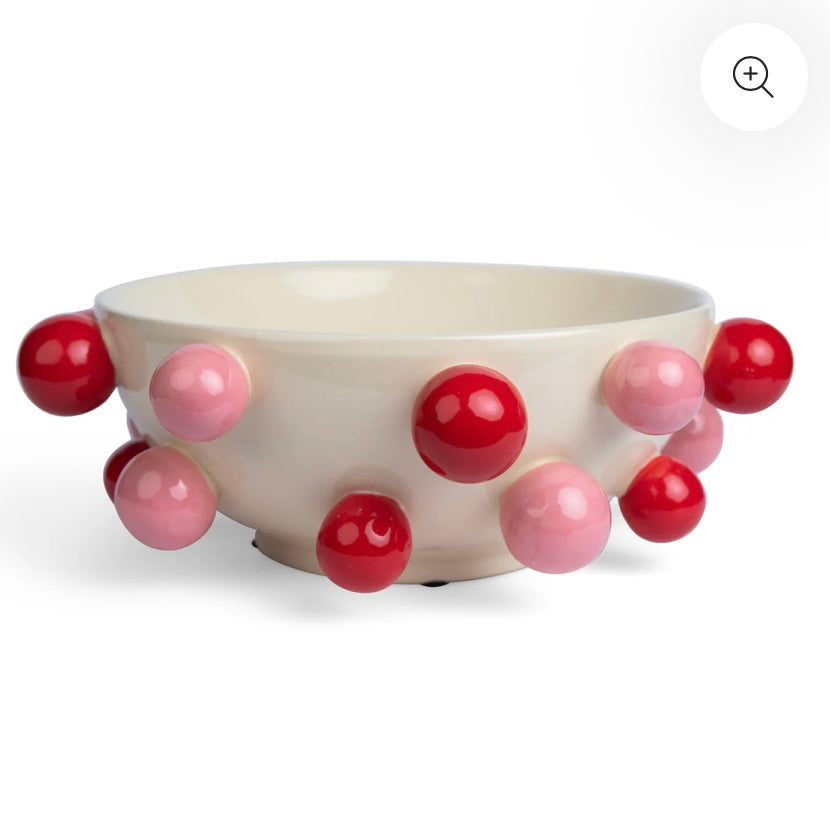 Bubble Bowl - pink and red balls