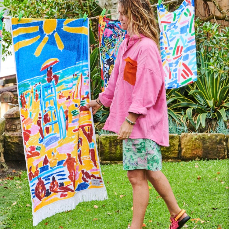 KEN DONE BEACH LIFE TERRY BEACH TOWEL-KIP & CO