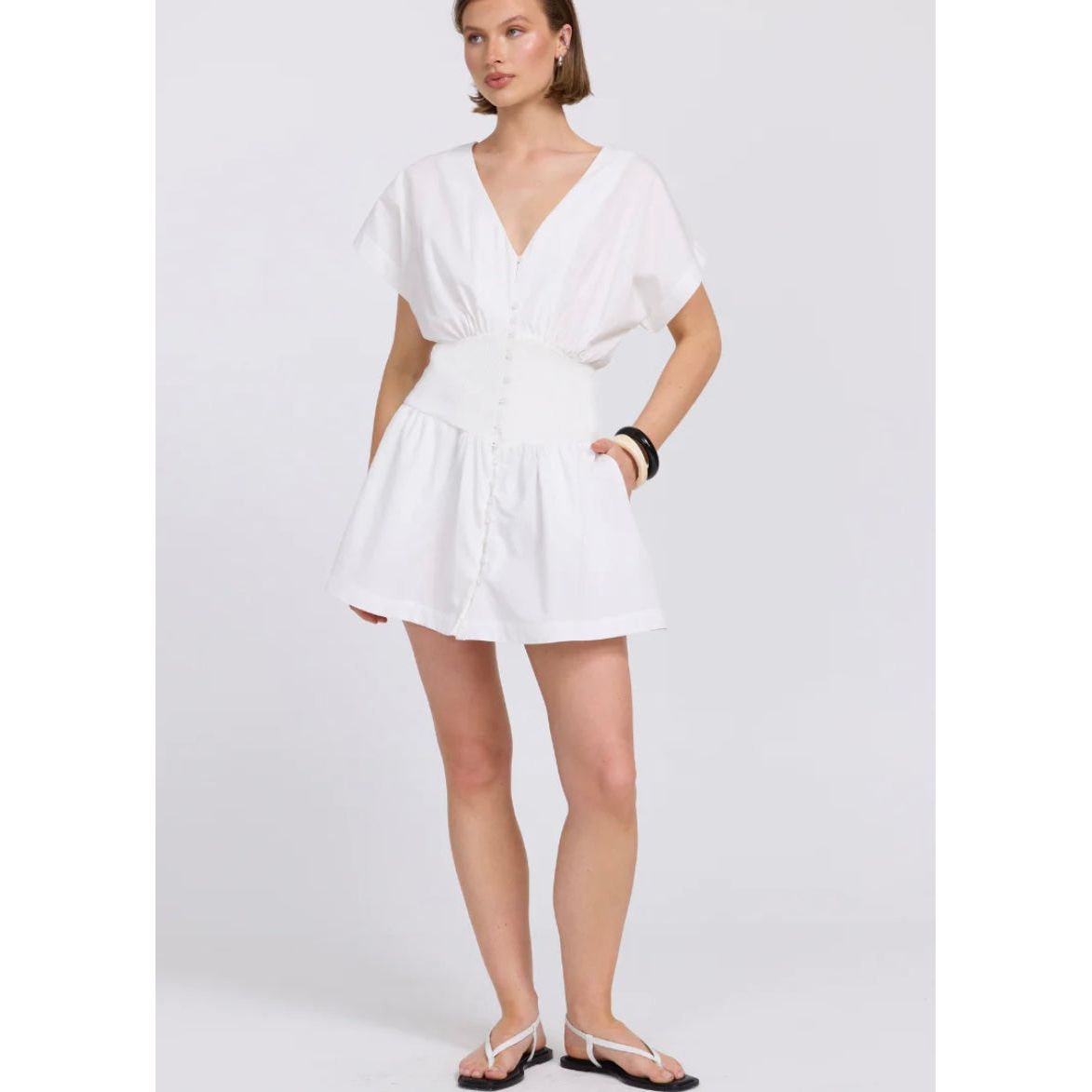 VERSED MINI DRESS - CHALK