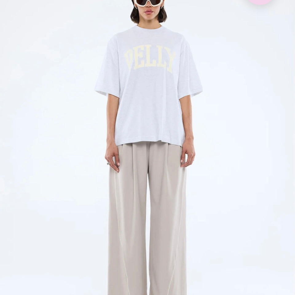 Ena Pelly -Pelly Collegiate Tee -White Marle