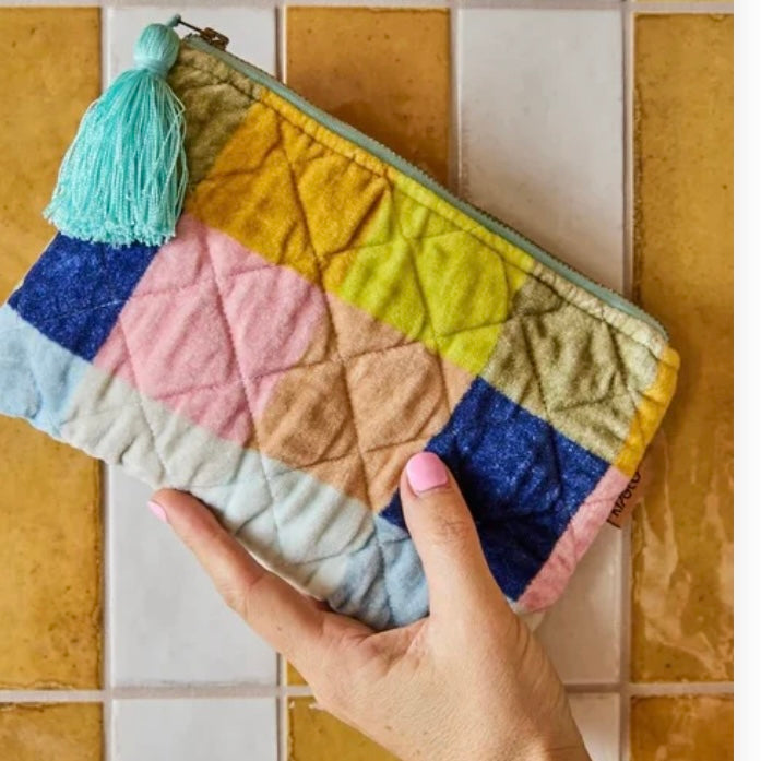 FLORIDA TARTAN VELVET COSMETICS PURSE