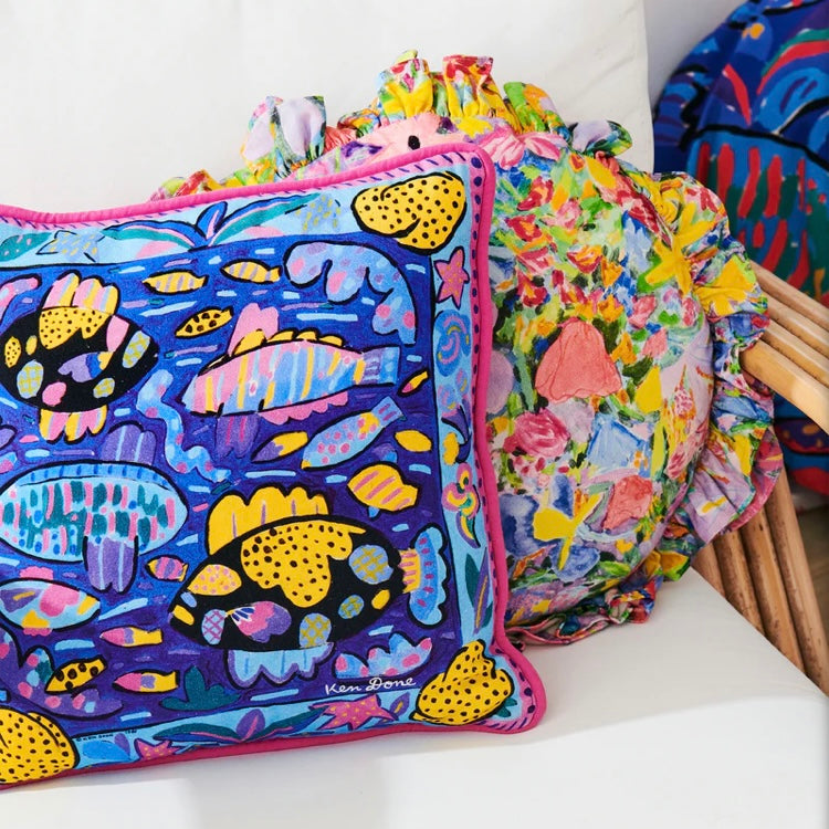 KEN DONE FISHY BUSINESS CUSHION-KIP & CO