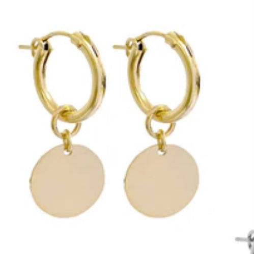 PARIS HOOP WITH CLASSIC DISC -GOLD