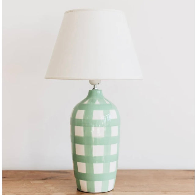GREEN GINGHAM LAMP