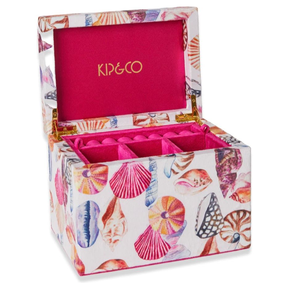 SEASHORE LARGE VELVET JEWELLERY BOX -KIP & CO