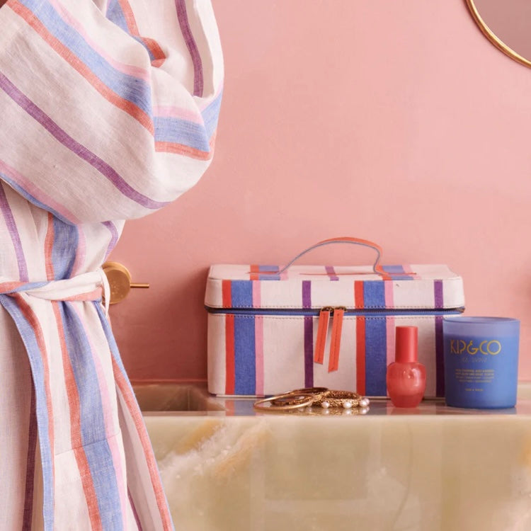 MALDIVES STRIPE TOILETRY CASE-KIP & CO