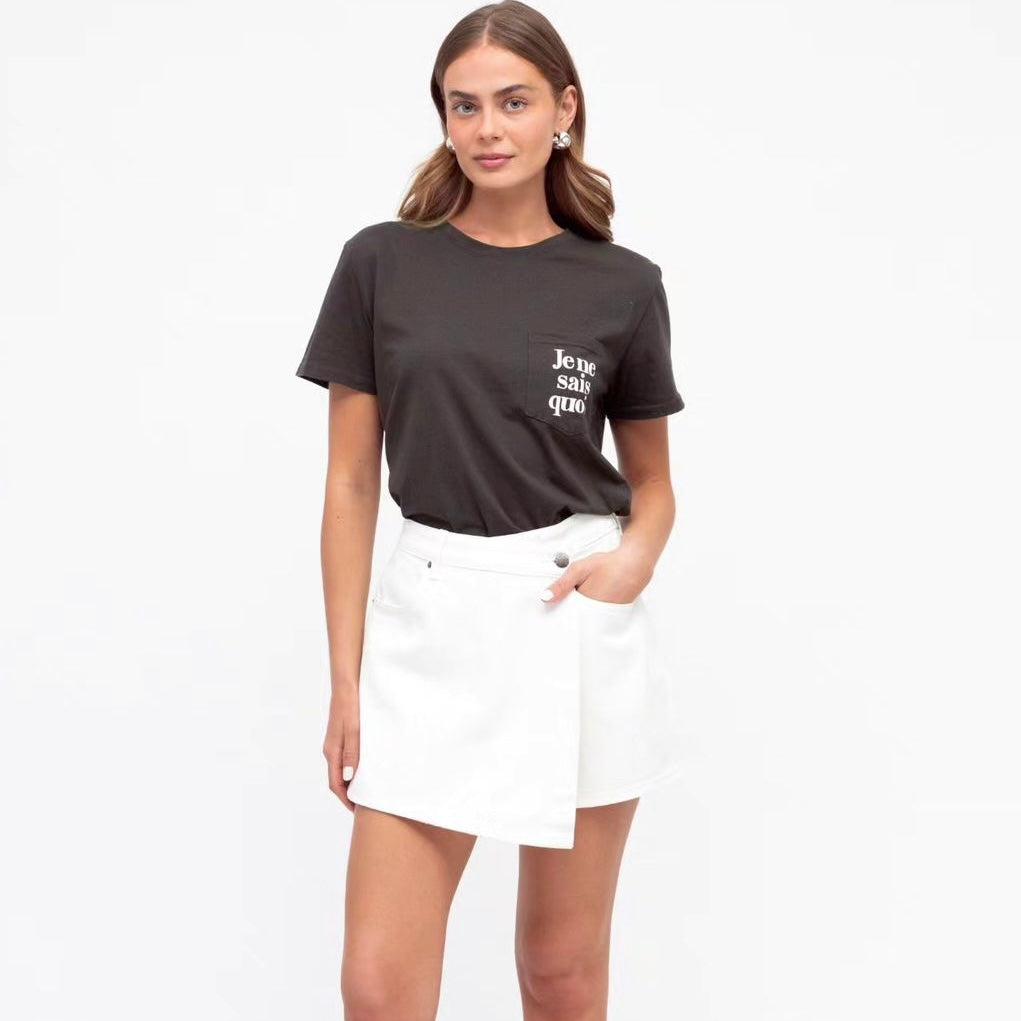 JENE SAIS QUO TEE -CHARCOAL