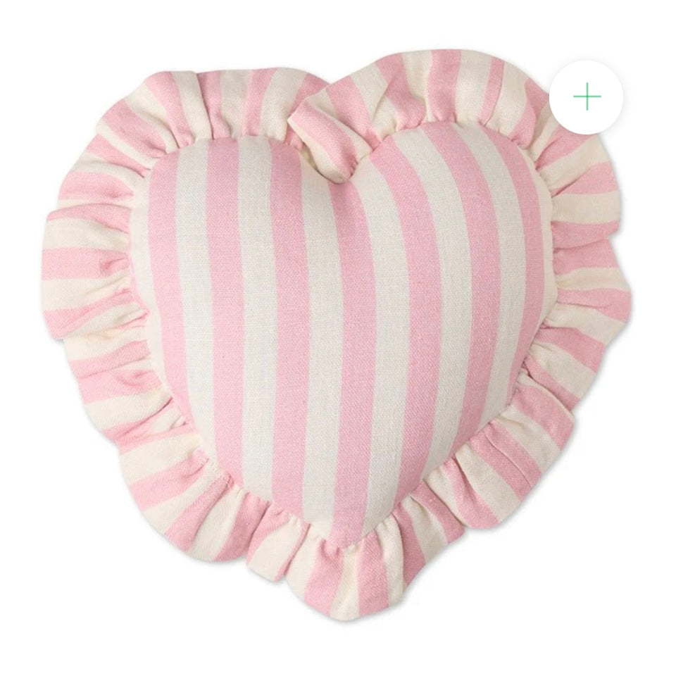 COTTON CANDY HEART FRILL CUSHION