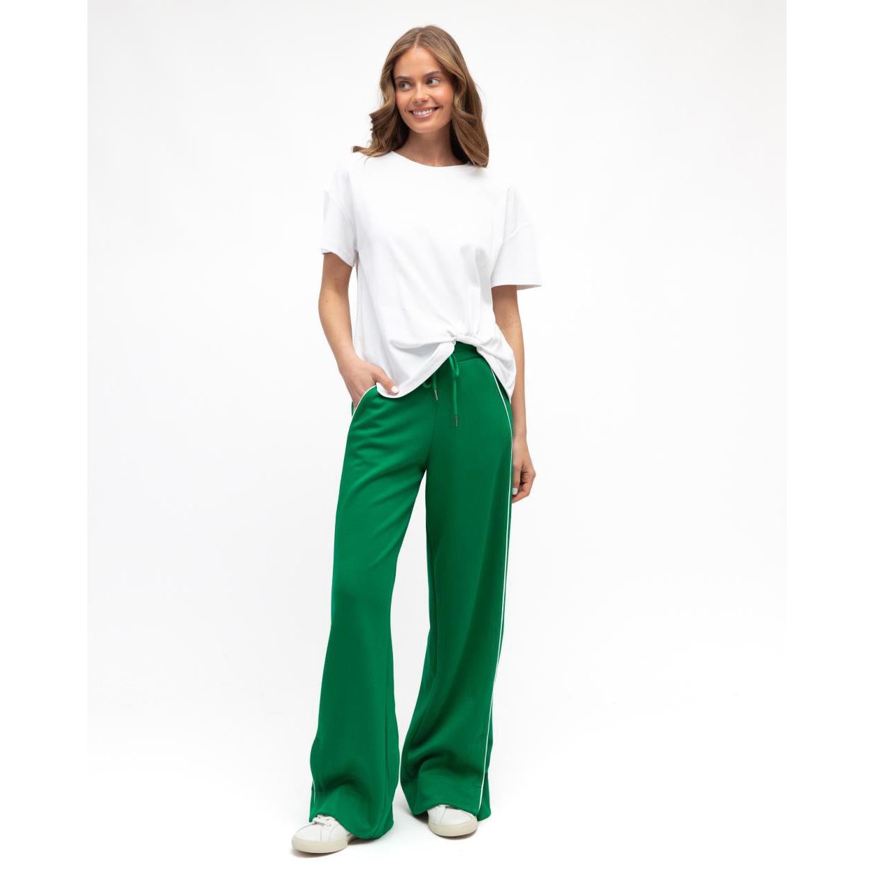 Rudie Trackpant - Green & White Stripe