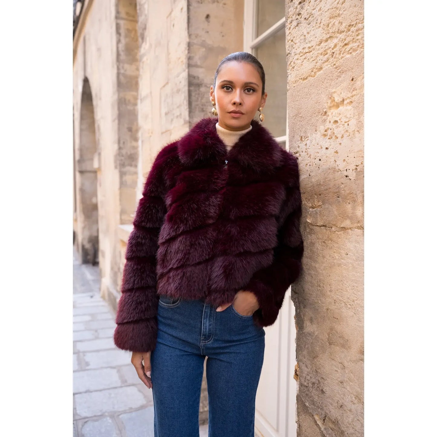 Lisette Faux Fur - Merlot