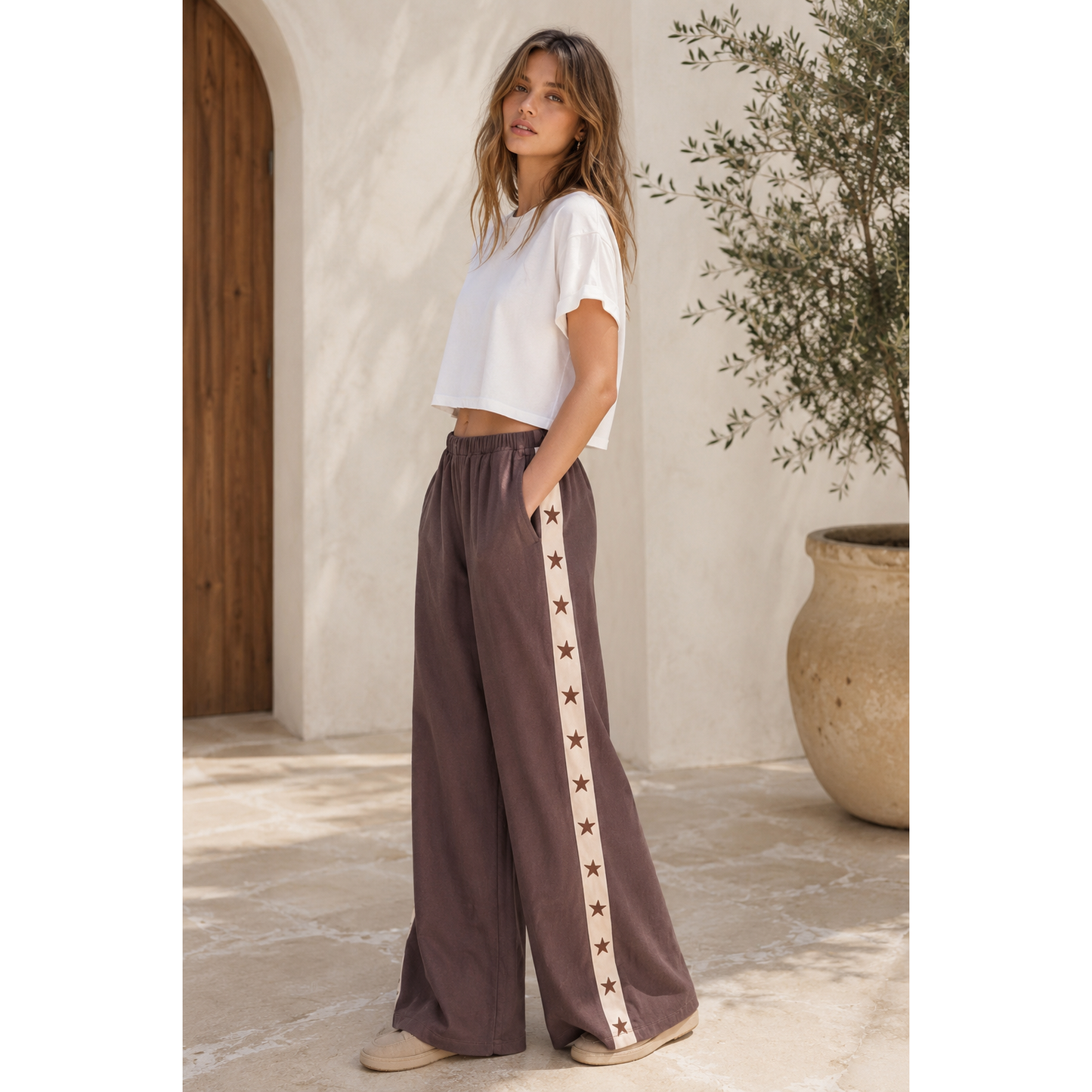 Eadie Racer Star Pant -Chocolate