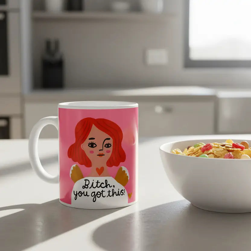 Bitch, You Got This Grumpy Angel Mug