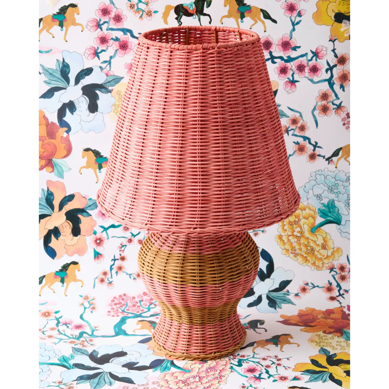 GUAVA STRIPE LE PARISIAN RATTAN LAMP