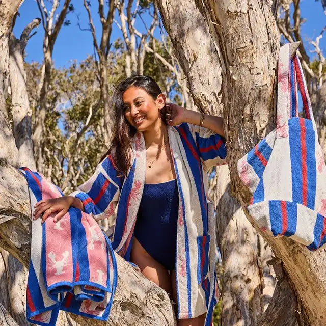 Kip & Co Lobster Fan Club Terry Oversized Beach Bag