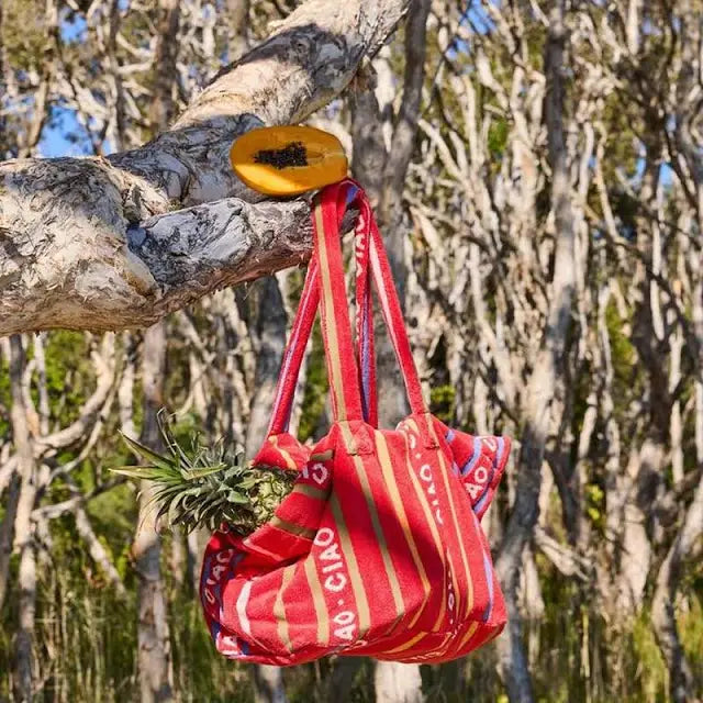Ciao Stripe Terry Oversized Beach Bag