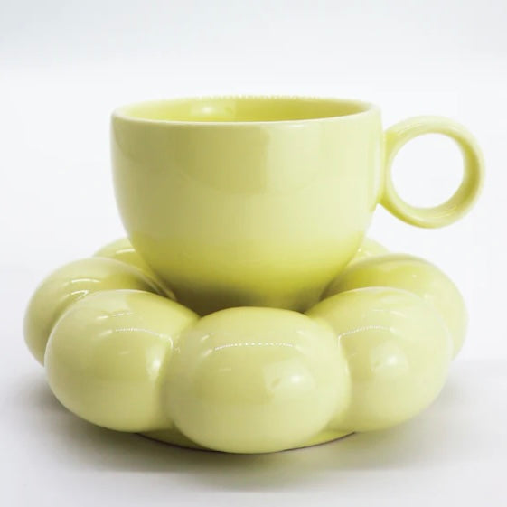 SUNFLOWER SAUCER & MUG -YELLOW