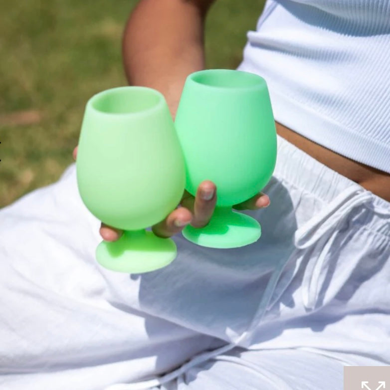 Gerbera + Leaf | Stemm | Silicone Unbreakable Wine Glasses