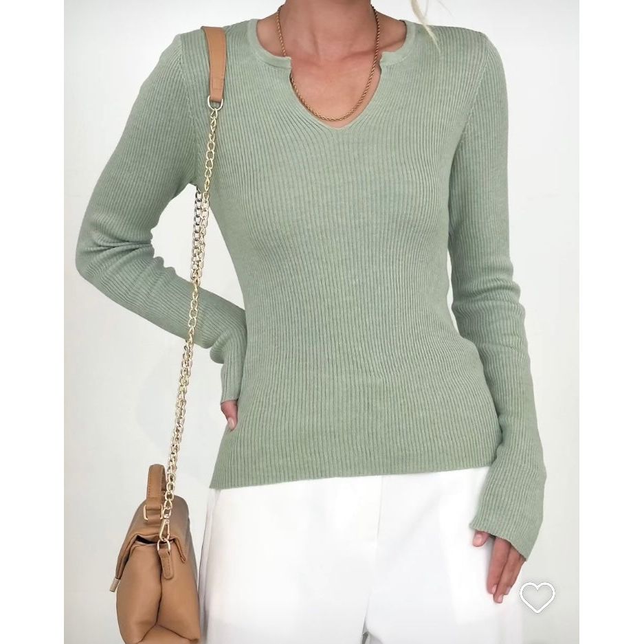 CASEY RIBBED KNIT -SAGE