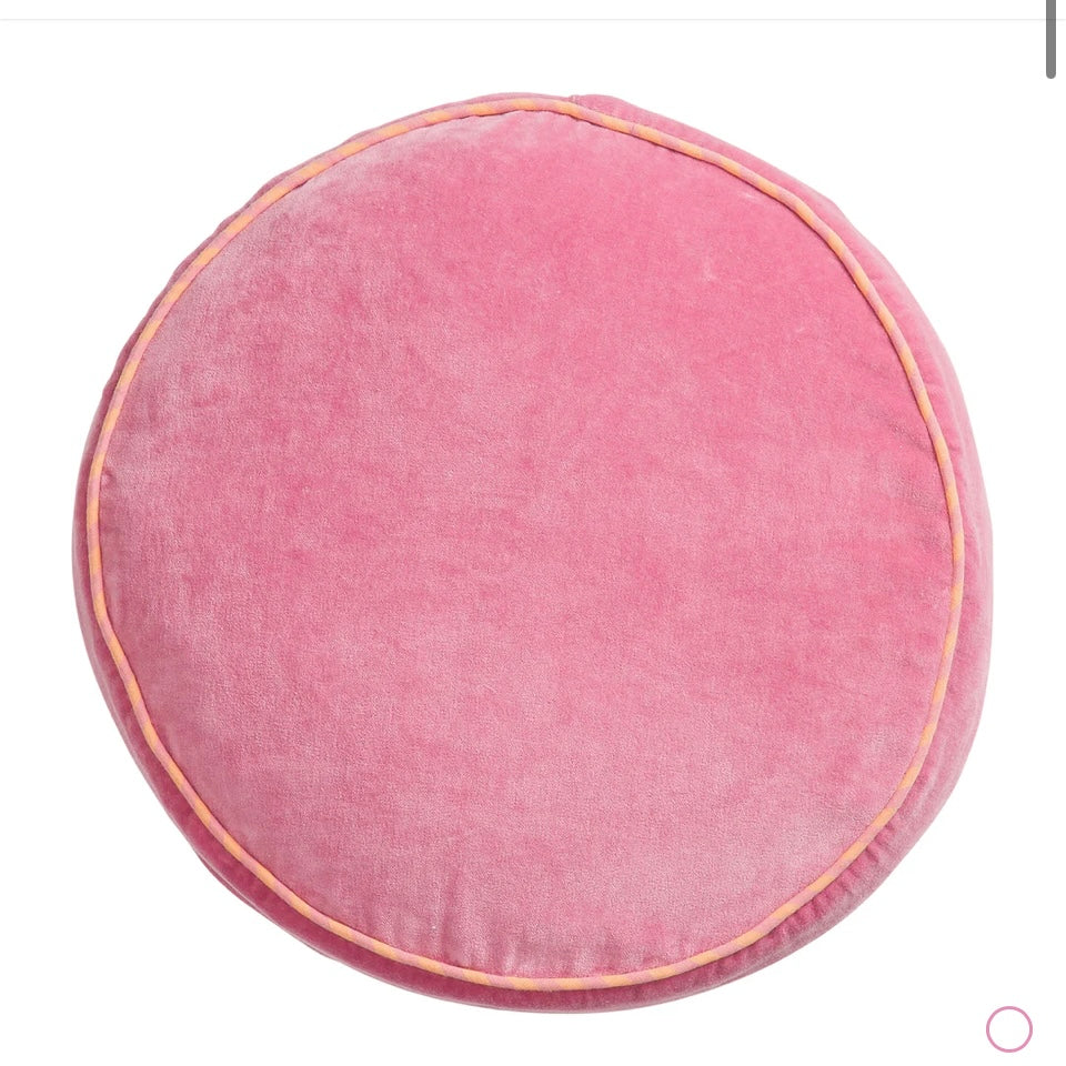 CASTILO ROUND VELVET CUSHION - ROSEWATER