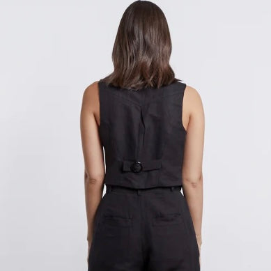 HARPER TAILORED WAIST COAT IN BLACK