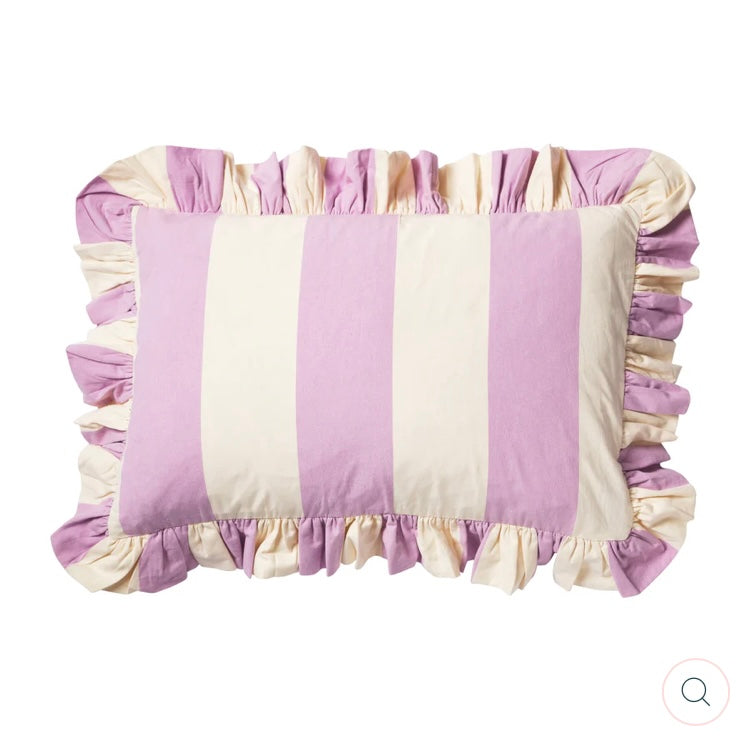 BRUNO FRILL CUSHION-SAGE & CLARE