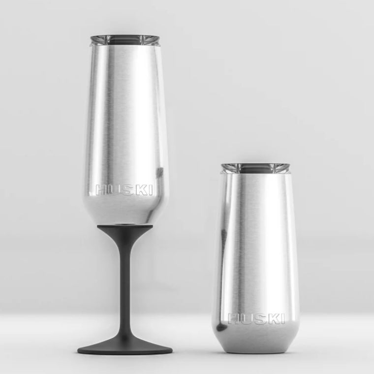 Huski Champagne Flute-Brushed Stainless