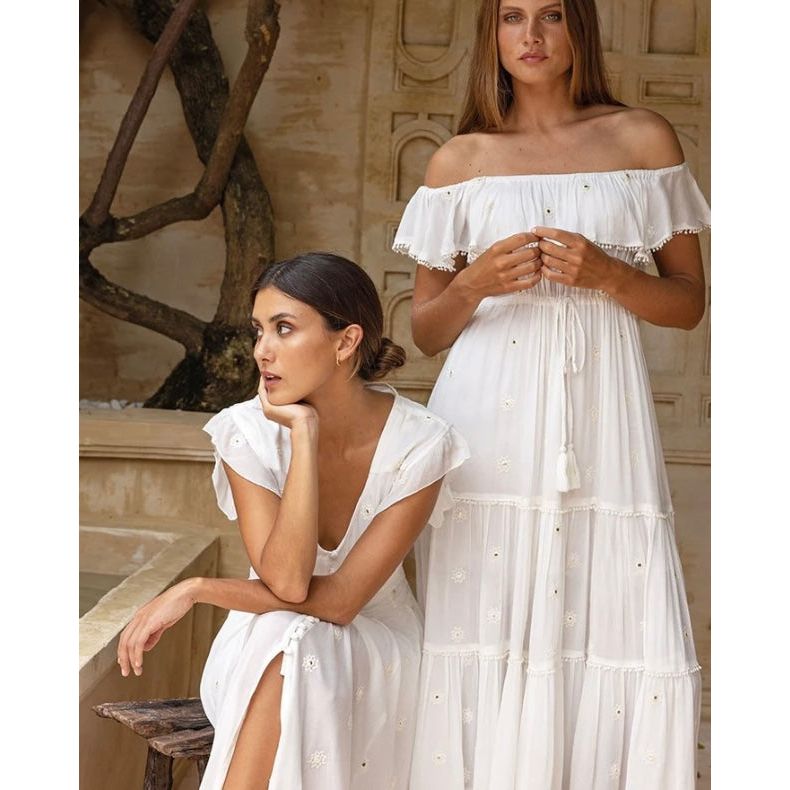 MISS JUNE KATE LONG DRESS - OFF WHITE-