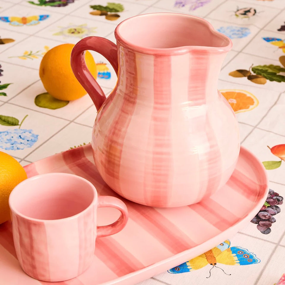 PINK STRIPE WATER JUG