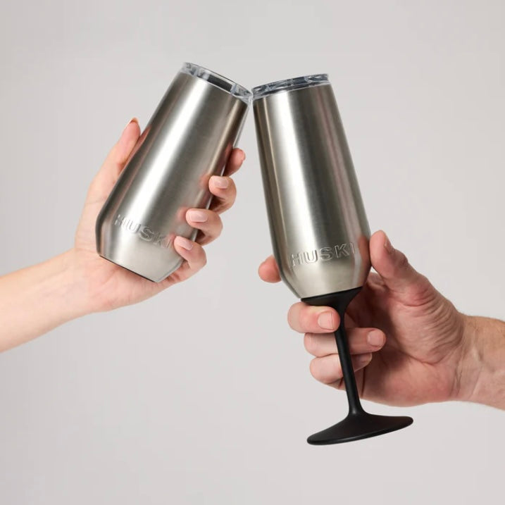 Huski Champagne Flute-Brushed Stainless