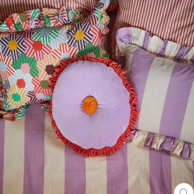 BRUNO FRILL CUSHION-SAGE & CLARE